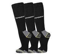 TippTexx 24 3/6/9 oder 12 Paar lange Arbeitssocken mit zusätzlicher Garantie,Ökotex100 (Schwarz/Grau 3 Paar, 43-46)