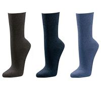 TippTexx 24 3 Paar Socken für in Übergröße für große Männer mit Anti-Loch-Garantie(Schwarz/Marine/Jeans, 43/46)