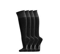 TippTexx 24 4 Paar Bambus-Kniestrümpfe ohne Gummidruck,zusätzliche Garantie (43-46, Schwarz)