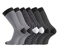 TippTexx 24 6 Paar Damensocken sortiert, Damensöckchen mit vielen modischen Motiven und zusätzlicher Garantie (a2) (Dots and Stripes, 39/42)