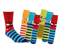 TippTexx 24 6 Paar Kinder Thermo Stoppersocken, ABS Socken für Mädchen und Jungen, Ökotex Standard, Strümpfe mit Noppensohle, viele Muster (Lustige Monster, 27-30)
