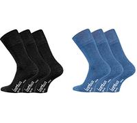 TippTexx 24 6 Paar seidige Bambus Socken, Geruchs-Killer mit Anti-Loch Garantie (as3, numeric, numeric_35, numeric_38, regular, regular, Schwarz/Jeans)