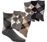 TippTexx 24 6 Paar warme,weiche Socken mit Alpaka-Wolle und Karo Dessin für Damen und Herren mit zusätzlicher Garantie (Farben sortiert, 39/42)