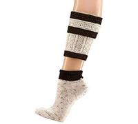 TippTexx 24 Herren Trachtenstrümpfe Loferl 2tlg Wadenwärmer + Socken (Natur-Tweed/Dunkelbraun, 43/46)