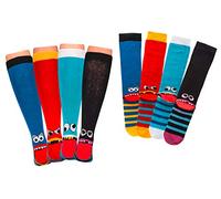 TippTexx 24 Kinder Kniestrümpfe, handgekettelt, 6 Paar für Mädchen/Jungen, weiche Baumwolle, bunter Mix Gr. 19-42 (Freche Bande, 1-2 Jahre)