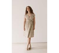 TIRALAHILACHA Hira wrap midi dress vichy Gelb XL