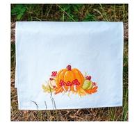 Tischläufer Kreuzstich Stickpackung Herbst, Stickbild gedruckt, 46x71cm