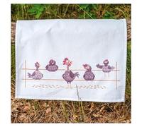 VERVACO Kreuzstich Stickpackungen Geschirrtuch LUSTIGE HÜHNER Vorgezeichnet Basteln Erwachsene Kreativ Set Vorgedruckte Küchentuch Sticken ca. 46 x 71 cm Handarbeit Zubehör DIY Hausdeko Sticken Set