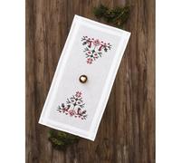 Tischläufer Kreuzstich Stickpackung Vögel mit Herzen Stickbild gedruckt