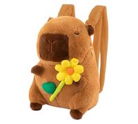 TISHITA Capybara Plüschrucksack Rucksack Umhängetasche Plüschtier Schultertasche Aus Zartem PP Baumwollplüsch mit Geräumigem Innenfach für Kinder Erwachsene F, Gelbe Blume