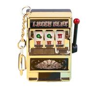 TISHITA Fruit Machine Schlüsselanhänger Slotmaschine Toy Schlüsselring Tragbar mit Rotierender Walze Arcade Anhänger Lustiger Spieleinsatz für Famil, Golden