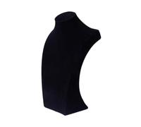 TISHITA Halskette Präsentationsständer Schmuck Display Büste Samt Schmuckständer Kettenhalter mit Holz Innenstruktur für Schaufenster Verkaufsstände Heimdekor, Schwarz, 30 cm Höhe