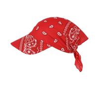 TISHITA Kopftuch Bandana Kappe Turban Kopfbedeckung Schal mit Breitem Schirm Aus Polyester für Sonnigen Schutz für Frauen Musikfestivals Partys Reisen Straßen, Rot