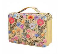 TISHITA Multi Layer Federmäppchen Große Kapazität 200 Stiftschlitze Vierlagiges Oxford-schlampermäppchen mit Tragegriff Und Zipper Vielseitig Einsetzbar für Malerei Zeichnen Studium Pendler, Beige