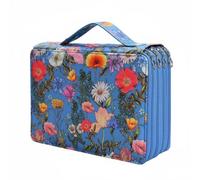TISHITA Multi Layer Federmäppchen Große Kapazität 200 Stiftschlitze Vierlagiges Oxford-schlampermäppchen mit Tragegriff Und Zipper Vielseitig Einsetzbar für Malerei Zeichnen Studium Pendler, Blue