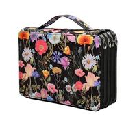 TISHITA Multi Layer Federmäppchen Große Kapazität 200 Stiftschlitze Vierlagiges Oxford-schlampermäppchen mit Tragegriff Und Zipper Vielseitig Einsetzbar für Malerei Zeichnen Studium Pendler, Black