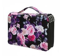 TISHITA Multi Layer Federmäppchen Große Kapazität 200 Stiftschlitze Vierlagiges Oxford-schlampermäppchen mit Tragegriff Und Zipper Vielseitig Einsetzbar für Malerei Zeichnen Studium Pendler, Purple