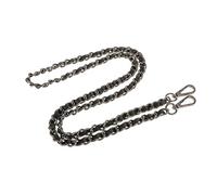 TISHITA Taschenriemen Handtaschenkette Kettenriemen Taschenkette Umhängetaschenzubehör Aus Metall Und Pu mit Karabinerhaken für Geldbörsen DIY Taschen R, Schwarz