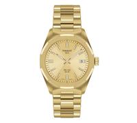 Tissot Armbanduhr T151.822.33.021.00 PRC 100 Solar 34mm Edelstahl mit goldfarbiger PVD-Beschichtung