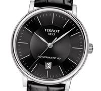 Tissot Carson Premium Powermatic 80 | T122.407.16.051.00 | Herrenuhr | Swiss Made Automatik | 80h Gangreserve | Saphirglas | Lederband schwarz | Zifferblatt schwarz | NEU OVP mit Box & Garantiekarte
