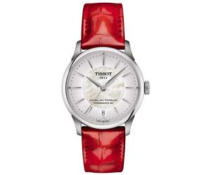 TISSOT -Chemin des Tourelles Powermatic 80 Damenuhr Rot Automatik Saphirglas 34mm- T139.207.16.111.00