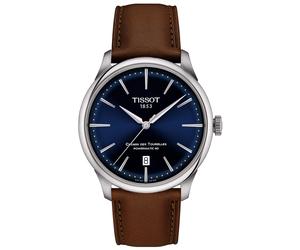 TISSOT -Chemin des Tourelles Powermatic 80 Herren-und Damenuhr Braun Blau Automatik 39mm- T139.807.16.041.00