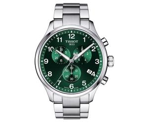 TISSOT -Chrono XL Classic Herrenuhr Silber Grün Quarz Saphirglas 45mm- T116.617.11.092.00