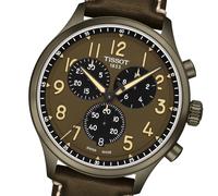 Tissot Chrono XL Vintage T1166173609200 | Herrenuhr Chronograph Quarz 45 mm | Lederband Khaki | Saphirglas | Swiss Made | NEU OVP mit 2 Jahren Hersteller-Garantie