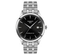 TISSOT -Classic Dream Herrenuhr Silber Schwarz Datum Saphirglas Automatik 40mm- T158.407.11.051.00