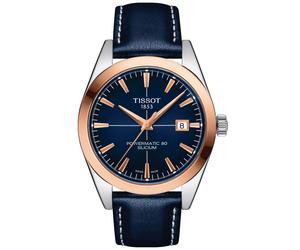 TISSOT -Gentleman Powermatic 80 Silicium Solid 18K Gold Herrenuhr Blau Automatik 40mm- T927.407.46.041.00