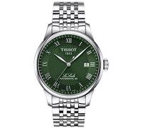 TISSOT -Le Locle Powermatic 80 Herrenuhr Silber Grün Automatik Saphirglas 39mm- T006.407.11.093.00