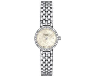 TISSOT -Lovely Damenuhr Silber Weißes Perlmutt mit Diamanten Quarz Saphirglas 20mm- T140.009.61.116.00