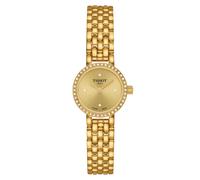 TISSOT -Lovely Damenuhr Gold Champagner mit Diamanten Quarz Saphirglas 20mm- T140.009.63.026.00