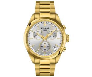 TISSOT -PR 100 Chronograph Herrenuhr Gold Silber Quarz Saphirglas 40mm- T150.417.33.031.00