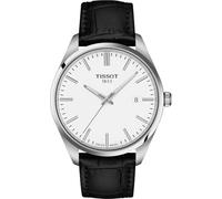 Tissot PR 100 Quartz 40 mm, Schweizer Quarzuhr für Herren, Edelstahlgehäuse, schwarzes Lederarmband, T1504101601100