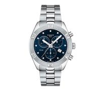Damenuhr Tissot PR 100 Sport Chronograph mit blauem Zifferblatt und Edelstahlarmband T101.917.11.046.00