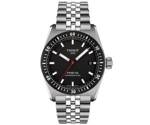 TISSOT -PR516 Powermatic 80 Herrenuhr Silber Schwarz Automatik Saphirglas 38mm- T149.407.11.051.00