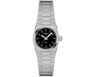 TISSOT -PRX Damenuhr Silber Schwarz Diamanten Quarz Saphirglas 25mm- T137.010.11.056.00