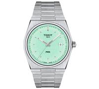TISSOT -PRX Herrenuhr Silber Hellgrün Quarz Datum 40mm- T137.410.11.091.01