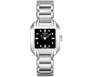 Tissot T-Wave Damenuhr silber schwarz rechteckig T02.1.285.54