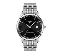 TISSOT -Classic Dream Herrenuhr Silber Schwarz Datum Saphirglas Automatik 40mm- T158.407.11.051.00