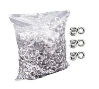 Tissting 1000 Stück Ösen Scheiben Sets, 12mm Silber Eisen Grommets Werkzeug Deko Metallösen für DIY Leder Stoff Gewebe