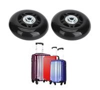 Tissting 2 Stück Ersatzräder Koffer Rollen Ersatz 68 x 24 mm PU Gummi Schwarz Trolley Räder Universal Tragbar Ersatzrollen für Koffer Gepäck Reisekoffer