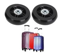 Tissting 2 Stück Ersatzräder Koffer Rollen Ersatz 70 x 19 mm PU Gummi Schwarz Trolley Räder Universal Tragbar Ersatzrollen für Koffer Gepäck Reisekoffer