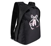 Tissting Ballet Backpack, mit Adjustable Schulterriemen und Reißverschluss, Oxford Stoff, 29x16x36cm, pink oder schwarz, für Mädchen, Tanzen, Sport, Ballett (Black Sequin Dance Shoes)