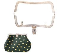 Tissting Geldbörse RahmenKuss, 20cm/7.87 Zoll Retro Metall Kuss Verschluss DIY Geldbeutel Machen Rahmen, für DIY Craft, Geldbörsenherstellung, Taschenherstellung (Gold)