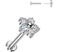 Titan Labret 5 Zirkonia Blume Push-In
