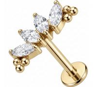 Titan Labret Marquise Kristall Bogen Mit Kugeln Innengewinde