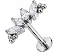 Titan Labret Marquise Kristall Bogen Mit Kugeln Innengewinde