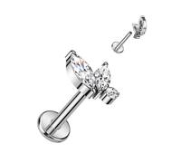 Titan Labret Marquise schliff Zirkonia Innengewinde